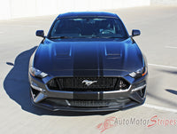 2019 Ford Mustang Racing Stripes Euro XL Rally Stripes Center Wide Vinyl Graphics 3M Decals
