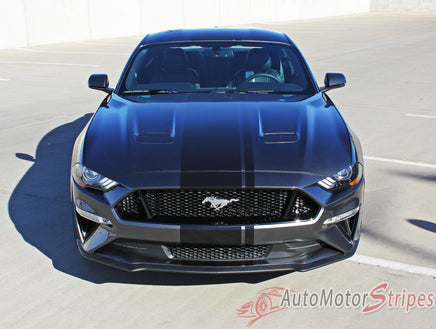 2019 Ford Mustang Racing Stripes Euro XL Rally Stripes Center Wide Vinyl Graphics 3M Decals