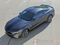 2018 Ford Mustang Racing Stripes Euro XL Rally Stripes Center Wide Vinyl Graphics 3M Decals
