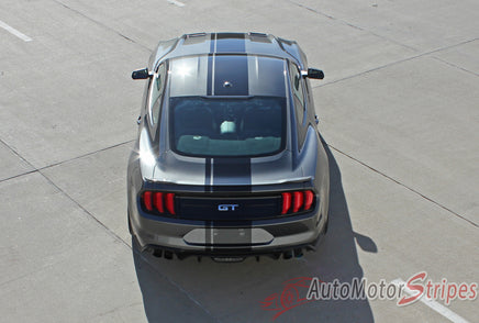 2018 Ford Mustang Racing Stripes Euro XL Rally Stripes Center Wide Vinyl Graphics 3M Decals