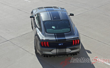 2018 Ford Mustang Racing Stripes Euro XL Rally Stripes Center Wide Vinyl Graphics 3M Decals