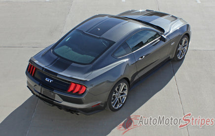 2018 Ford Mustang Racing Stripes Euro XL Rally Stripes Center Wide Vinyl Graphics 3M Decals