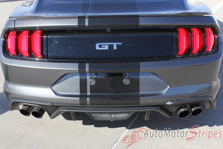 2018 Ford Mustang Racing Stripes Euro XL Rally Stripes Center Wide Vinyl Graphics 3M Decals