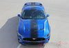 2018 Ford Mustang Racing Stripes Hyper Rally Stripes Center Wide Vinyl Graphics 3M Decals
