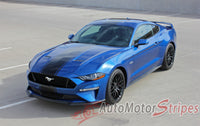 2018 Ford Mustang Racing Stripes Hyper Rally Stripes Center Wide Vinyl Graphics 3M Decals