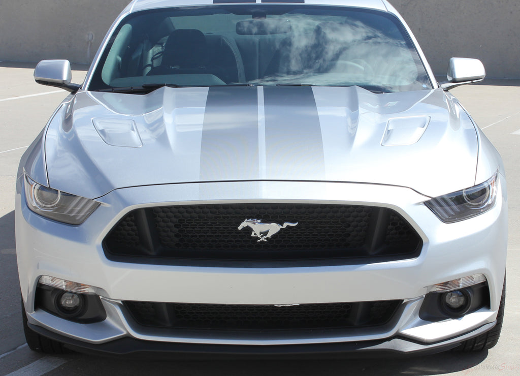 2015-2017 Ford Mustang Digital Fade Faded Rally Stripes Hood Roof Trunk Vinyl Graphic 3M Decals