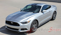 Detailed view of 2015-2017 Ford Mustang Digital Fade Faded Rally Stripes Hood Roof Trunk Vinyl Graphic 3M Decals