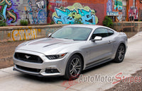 Driver Side Profile View for Detailed view of 2015-2017 Ford Mustang Digital Fade Combo Lower Rocker and Hood Spears Stripes Vinyl Graphic 3M Decals