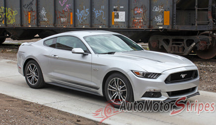 Passenger Side View for Detailed view of 2015-2017 Ford Mustang Digital Fade Combo Lower Rocker and Hood Spears Stripes Vinyl Graphic 3M Decals