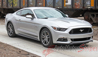 Passenger Side Profile View for Detailed view of 2015-2017 Ford Mustang Digital Fade Combo Lower Rocker and Hood Spears Stripes Vinyl Graphic 3M Decals