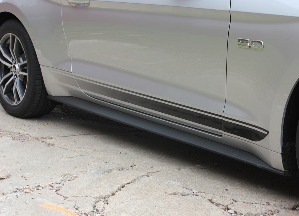 2015-2017 Ford Mustang Digital Fade Faded Rocker Stripes Lower Door Panel Vinyl Graphic 3M Decals