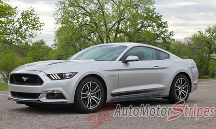 Detailed view of 2015-2017 Ford Mustang Digital Fade Faded Rocker Stripes Lower Door Panel Vinyl Graphic 3M Decals