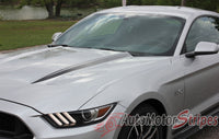 2015-2017 Ford Mustang Digital Fade Faded Hood Spears Stripes Vinyl Graphic 3M Decals - Hood Front View