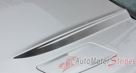 2015-2017 Ford Mustang Digital Fade Faded Hood Spears Stripes Vinyl Graphic 3M Decals - Front Hood Close View