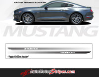Detailed view of 2015-2017 Ford Mustang Fade Faded Triline Rocker Stripes Lower Door Panel Vinyl Graphic 3M Decals