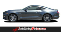 Detailed view of 2015-2017 Ford Mustang Digital Fade Faded Triline Rocker Stripes Lower Door Panel Vinyl Graphic 3M Decals