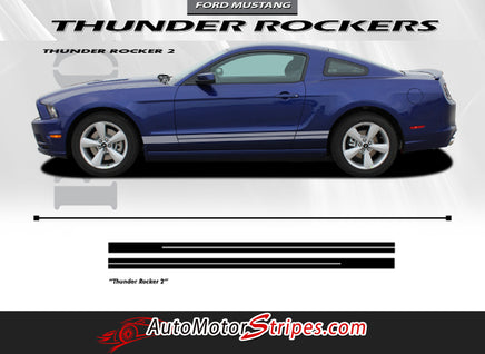 2010-2014 Ford Mustang Thunder Rocker 2 Factory OEM Style Lower Rocker Stripes Vinyl Graphics 3M Decals