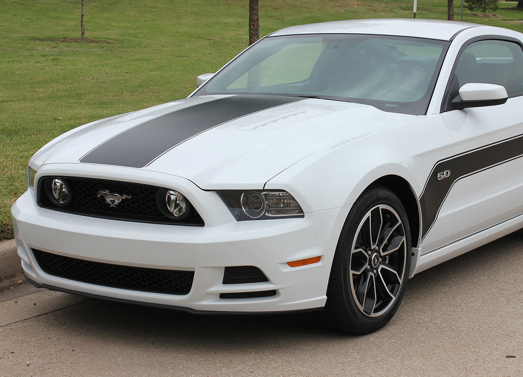 2013 2014 Ford Mustang Flight Hockey Style Vinyl Graphics 3M Decals for Sides and Hood