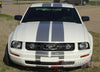 2005 - 2009 Ford Mustang SV-6 V6 Racing and Lemans 10" Rally Stripes Vinyl Graphics 3M Decals - Front View