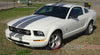 2005 - 2009 Ford Mustang SV-6 V6 Racing and Lemans 10" Rally Stripes Vinyl Graphics 3M Decals - Front Side View