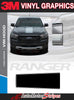 Ford Ranger Hood Decals VIM HOOD Center Hood Stripes Vinyl Graphics Decals Kit 2019 2020 2021 2022 2023 2024