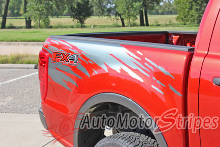 Detailed view of 2019-2023 Ford Ranger GUARDIAN Bed Body Stripes Accent Decals Vinyl Graphics Kits 3M