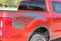 Detailed view of 2019-2023 Ford Ranger GUARDIAN Bed Body Stripes Accent Decals Vinyl Graphics Kits 3M