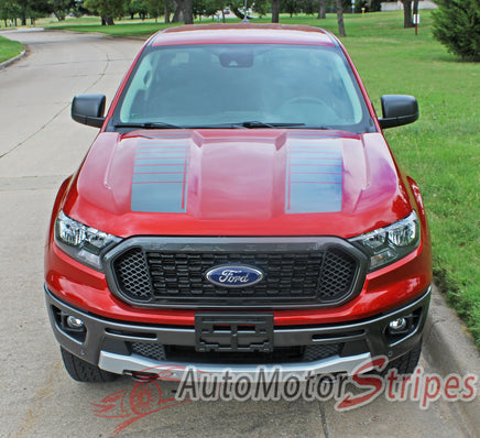 Ford Ranger Hood Decals NOMAD HOOD Split Hood Stripes Vinyl Graphics Decals Kit 2019 2020 2021 2022 2023