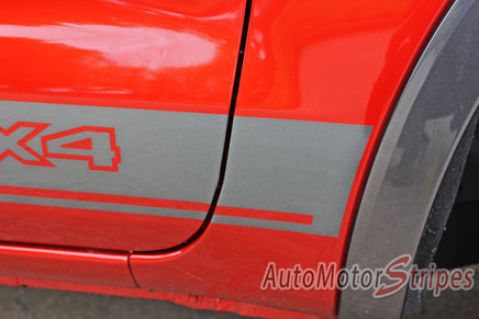 Detailed view of 2019-2023 Ford Ranger NOMAD Lower Rocker Panel Stripes Door Accent Vinyl Graphic 3M Decal