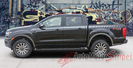 Detailed view of 2019-2023 Ford Ranger UPROAR Upper Body Door Stripes Accent Decals Vinyl Graphics Kits 3M