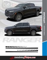 Detailed view of 2019-2023 Ford Ranger UPROAR Upper Body Door Stripes Accent Decals Vinyl Graphics Kits 3M