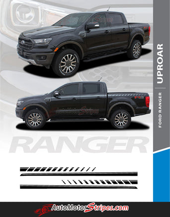 Detailed view of 2019-2023 Ford Ranger UPROAR Upper Body Door Stripes Accent Decals Vinyl Graphics Kits 3M