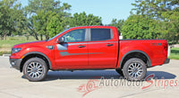 Detailed view of 2019-2023 Ford Ranger STRIKER Side Body Door Stripes Accent Decals Vinyl Graphics Kits 3M