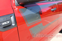 Detailed view of 2019-2023 Ford Ranger STRIKER Side Body Door Stripes Accent Decals Vinyl Graphics Kits 3M