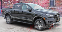 Detailed view of 2019-2023 Ford Ranger RAPID Lower Rocker Panel Stripes Door Accent Vinyl Graphic 3M Decal