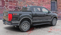 Detailed view of 2019-2023 Ford Ranger RAPID Lower Rocker Panel Stripes Door Accent Vinyl Graphic 3M Decal