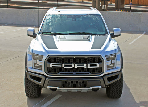 Ford Raptor Hood Decals VELOCITOR HOOD Split Hood Stripes Vinyl Graphics Decals Kit 2018 2019 2020