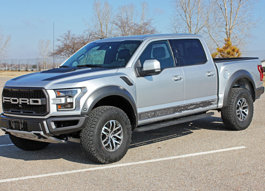 Ford Raptor Body Decals VELOCITOR ROCKER Lower Door Stripes Vinyl Graphics Decals Kit 2018-2020