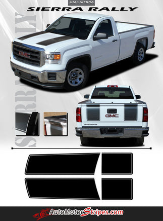 2014-2016 2017 2018 GMC Sierra Rally OE Factory Style Edition Truck Hood Tailgate Racing Vinyl Graphics Stripes Kit