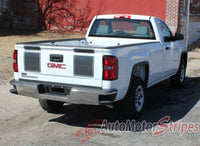 2014-2017 GMC Sierra Rally OE Factory Style Edition Truck Hood Tailgate Racing Stripes Vinyl Graphics - Rear View