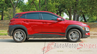 2018-2023 Hyundai Kona SPIRE Solid Color Rocker Panel and Upper Accent Vinyl Graphics Stripes Decals Kit