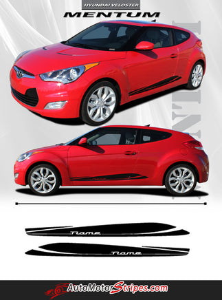 2011-2017 Hyundai Veloster Mentum Lower Rocker Panel Accent Vinyl Graphics 3M Stripes Decals