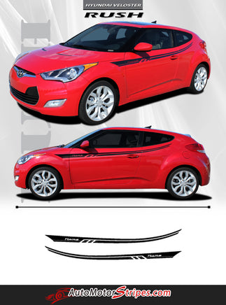 2011-2017 Hyundai Veloster Rush Upper Body Accent Door Panel Vinyl Graphics 3M Striping Decals