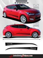 2011-2017 Hyundai Veloster Strike Lower Rocker Panel Accent 3M  Vinyl Graphics Striping Decals