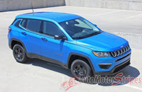 Detailed view of 2017-2025 Jeep Compass Stripes Vinyl Graphics Decals Mid Body Line Accent 3M Altitude
