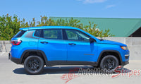 Detailed view of 2017-2025 Jeep Compass Stripes Vinyl Graphics Decals Mid Body Line Accent 3M Altitude