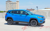 Detailed view of 2017-2025 Jeep Compass Stripes Vinyl Graphics Decals Mid Body Line Accent 3M Altitude