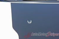 Detailed view of 2018-2025  Jeep Cherokee Trailhawk Hood Decal T-Hawk Center Blackout Vinyl Graphic Stripes