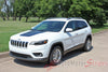 Detailed view of 2018-2025  Jeep Cherokee Trailhawk Hood Decal T-Hawk Factory OEM Style Center Blackout Vinyl Graphic Stripes