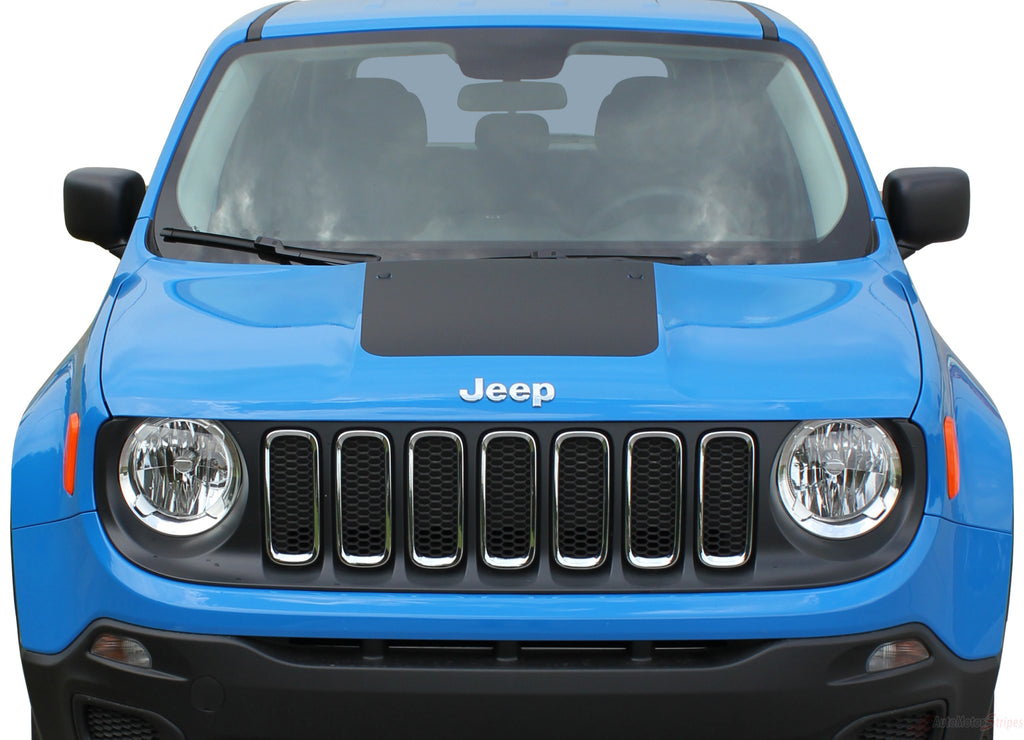 2014-2023 Jeep Renegade Factory OEM Trailhawk Style Hood Center Blackout Vinyl Decal Graphic 3M Striping